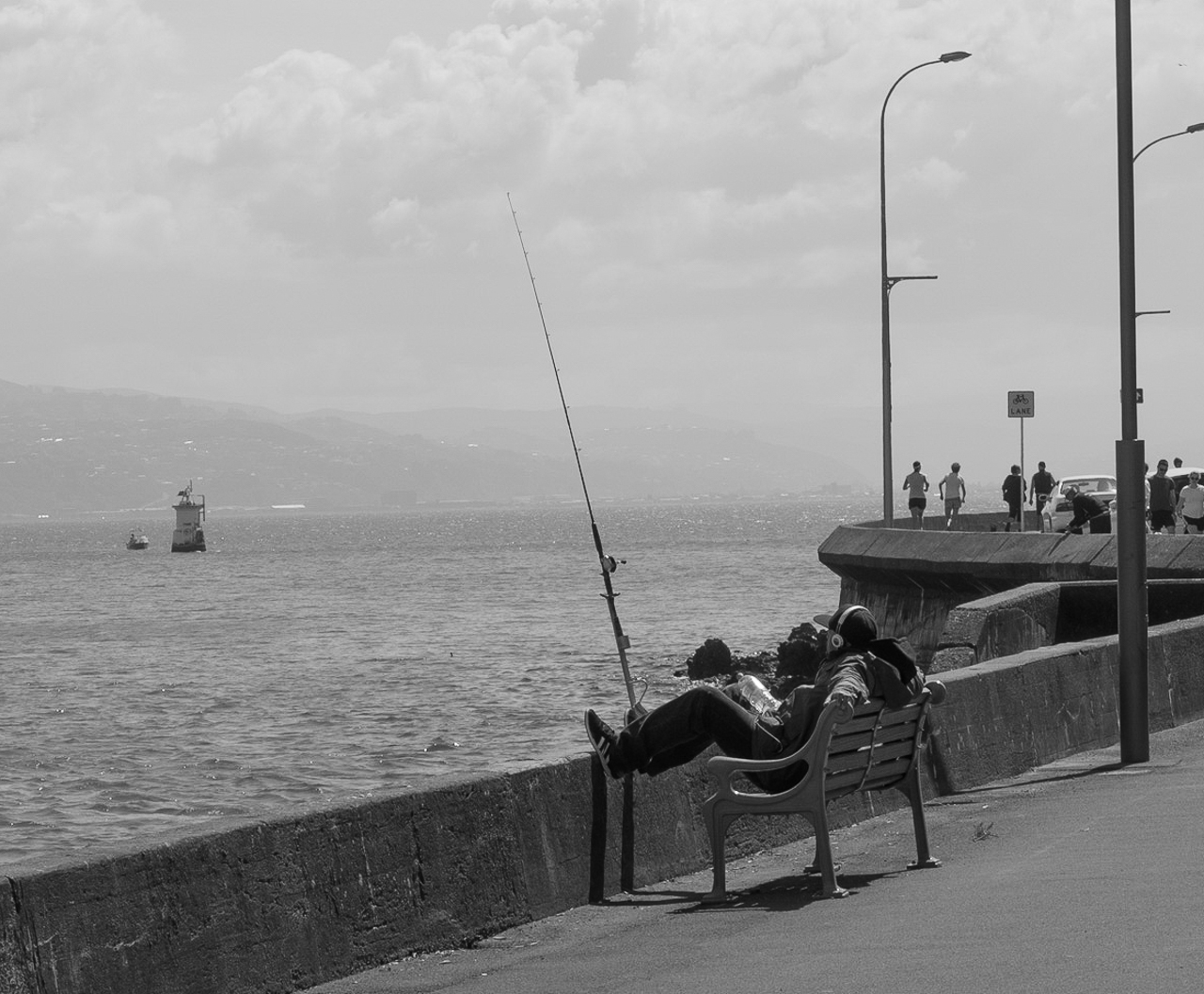 Fishing from Oriental Parade