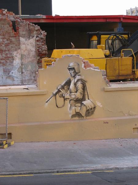 &ldquo;Graffiti soldier on wall&rdquo;